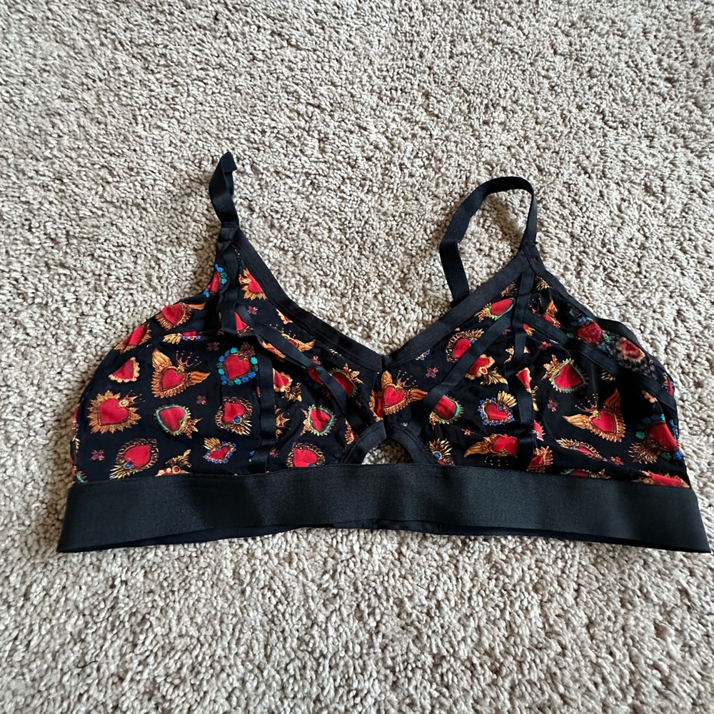 Floral Black Bralette